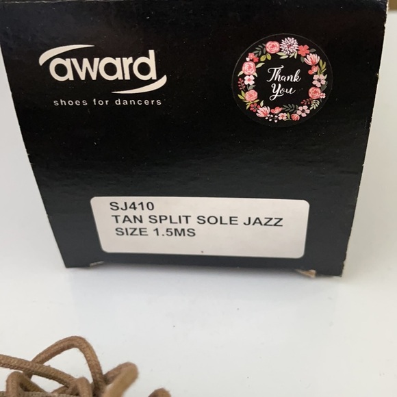 New Award kid’s tan lace up jazz shoes 1.5MS - Picture 4 of 5